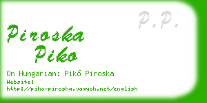 piroska piko business card