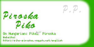 piroska piko business card